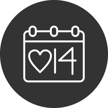 Sevgililer Günü konsepti, kalp ikonu vektör illüstrasyonu