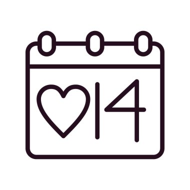 Sevgililer Günü konsepti, kalp ikonu vektör illüstrasyonu