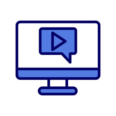 Video Çağrısı ikon vektör illüstrasyonu