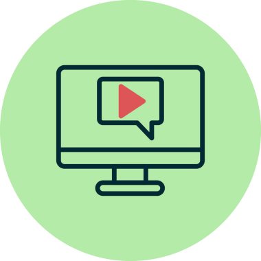 Video Çağrısı ikon vektör illüstrasyonu