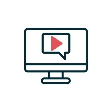 Video Çağrısı ikon vektör illüstrasyonu