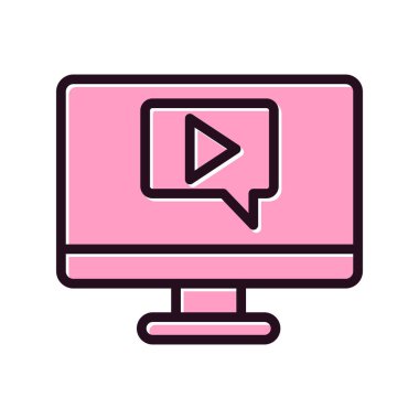 Video Çağrısı ikon vektör illüstrasyonu