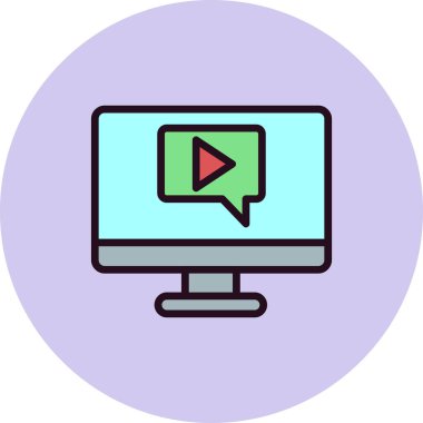 Video Çağrısı ikon vektör illüstrasyonu