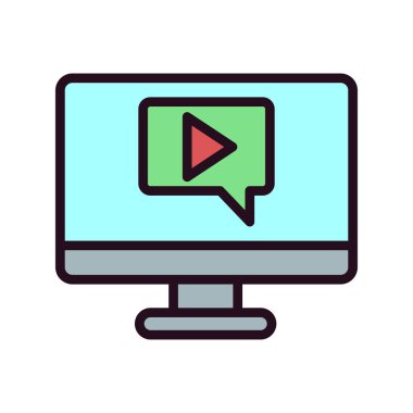 Video Çağrısı ikon vektör illüstrasyonu