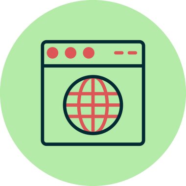 Basit web arayüzü simgesi, vektör illüstrasyonu