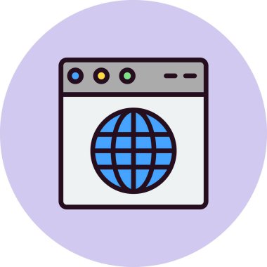 Basit web arayüzü simgesi, vektör illüstrasyonu