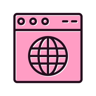 Basit web arayüzü simgesi, vektör illüstrasyonu