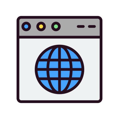 Basit web arayüzü simgesi, vektör illüstrasyonu