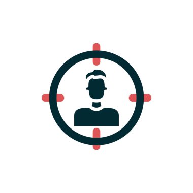 Basit Hedef Simgesi, vektör illüstrasyonu