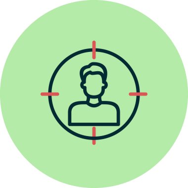 Basit Hedef Simgesi, vektör illüstrasyonu