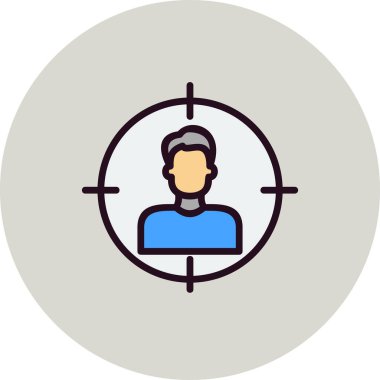 Basit Hedef Simgesi, vektör illüstrasyonu