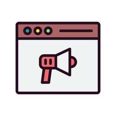 İçerik Pazarlama konsepti, hoparlör simgesi vektör illüstrasyonu