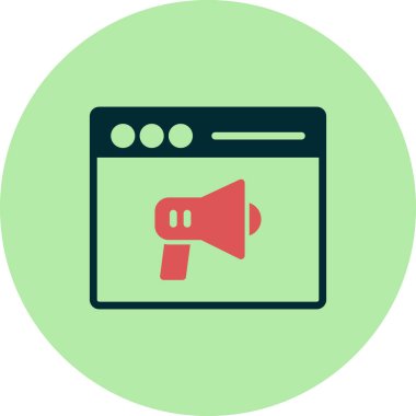 İçerik Pazarlama konsepti, hoparlör simgesi vektör illüstrasyonu