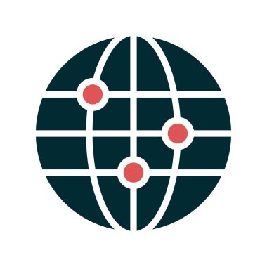 global simple icon, vector illustration