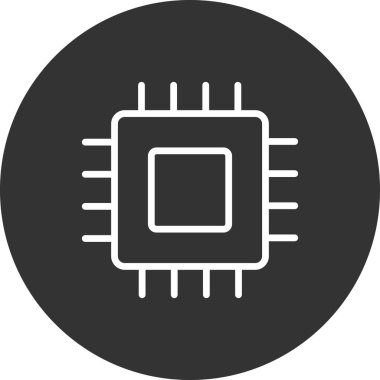 Mikroçip simge vektör çizim