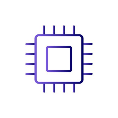 Mikroçip simge vektör çizim