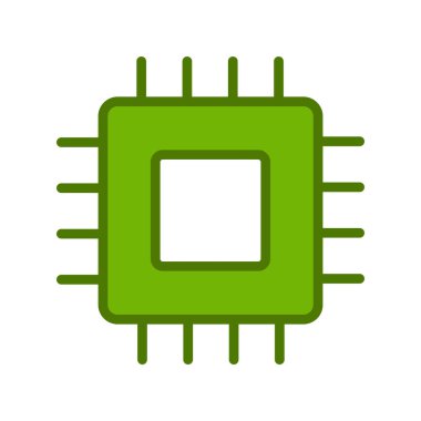 Mikroçip simge vektör çizim