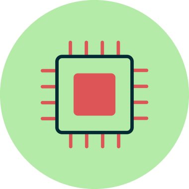 Mikroçip simge vektör çizim