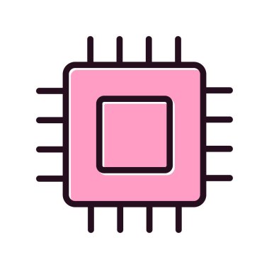 Mikroçip simge vektör çizim