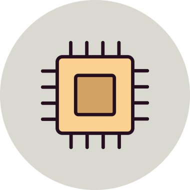 Mikroçip simge vektör çizim