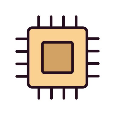 Mikroçip simge vektör çizim