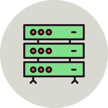 data sunucusu basit simge, vektör illüstrasyonu
