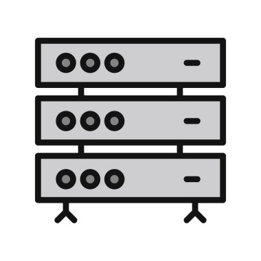 data sunucusu basit simge, vektör illüstrasyonu