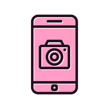 akıllı telefon simgesi, düz vektör illüstrasyon tasarımı