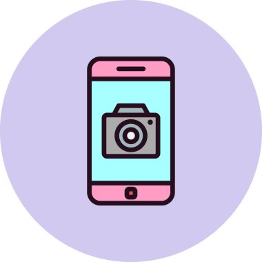 akıllı telefon simgesi, düz vektör illüstrasyon tasarımı