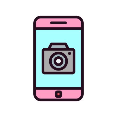 akıllı telefon simgesi, düz vektör illüstrasyon tasarımı