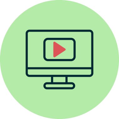 Video Oynatıcı basit simgesi, vektör illüstrasyonu