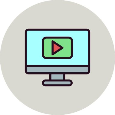 Video Oynatıcı basit simgesi, vektör illüstrasyonu