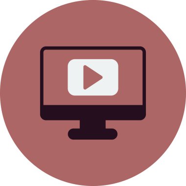 Video Oynatıcı basit simgesi, vektör illüstrasyonu