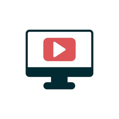 Video Oynatıcı basit simgesi, vektör illüstrasyonu