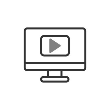 Video Player simple icon, vector illustration