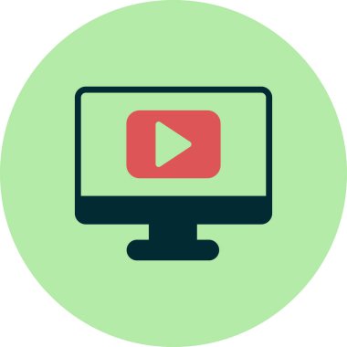 Video Oynatıcı basit simgesi, vektör illüstrasyonu