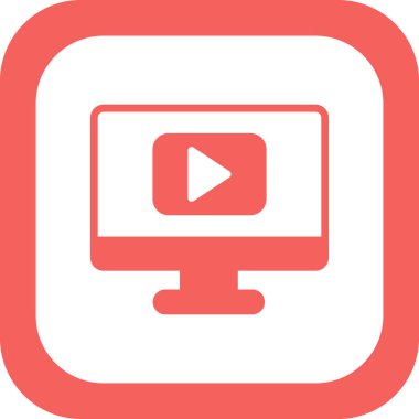 Video Oynatıcı basit simgesi, vektör illüstrasyonu