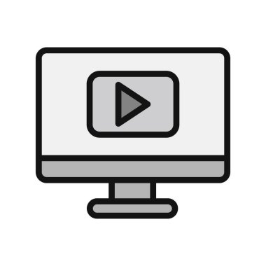 Video Oynatıcı basit simgesi, vektör illüstrasyonu