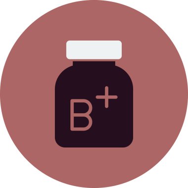 B vitamini artı basit simge, vektör illüstrasyonu