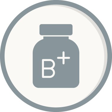 B vitamini artı basit simge, vektör illüstrasyonu