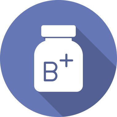 B vitamini artı basit simge, vektör illüstrasyonu