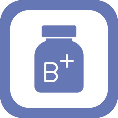 B vitamini artı basit simge, vektör illüstrasyonu