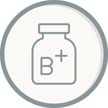 B vitamini artı basit simge, vektör illüstrasyonu