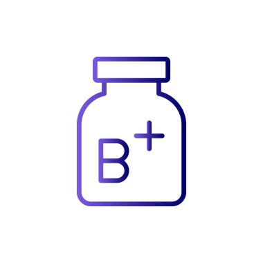 B vitamini artı basit simge, vektör illüstrasyonu