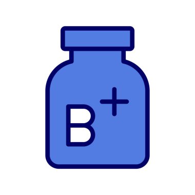 B vitamini artı basit simge, vektör illüstrasyonu