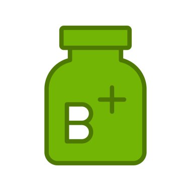 B vitamini artı basit simge, vektör illüstrasyonu