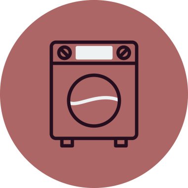 Çamaşır makinesi vektör simgesi.