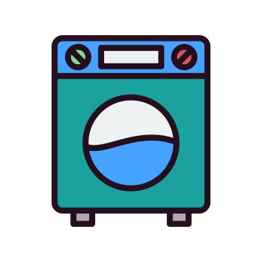 Çamaşır makinesi vektör simgesi.