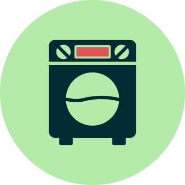 Çamaşır makinesi vektör simgesi.