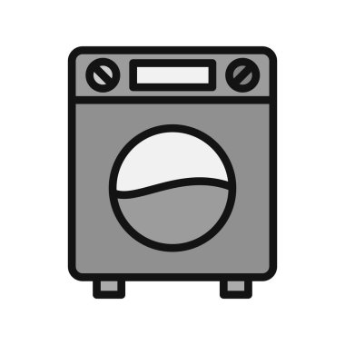 Çamaşır makinesi vektör simgesi.